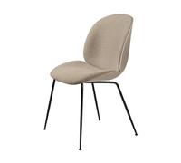 GUBI Chaise Beetle Front Upholstered tissu light bouclé 003 beige. coque new. structure en acier noir