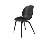 GUBI Beetle Chaise de Table de Salle à Manger Base en Bois Noir Hêtre Teinté Semi- Mat/ Noir