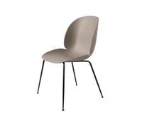 GUBI Chaise Beetle Nouveau beige. support en acier noir
