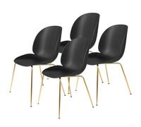 GUBI Chaise Beetle pieds en laiton Lot de 4 Black