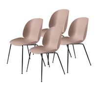 GUBI Chaise Beetle pieds noirs Lot de 4 Sweet Pink