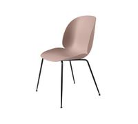 GUBI Chaise Beetle Rose bonbon. support en acier noir