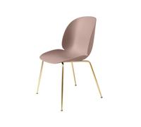 GUBI Chaise Beetle Rose bonbon. support en laiton