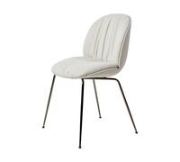 GUBI Chaise Beetle Soft. dossier avant recouver Tabouret Reales Limonta 001. dossier noir. chrome