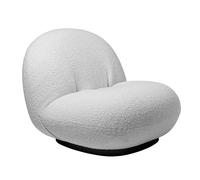 GUBI fauteuil avec la base pivotante PACHA LOUNGE CHAIR (Cat. D Dedar Karakorum 004 - tissu et bois finition Soft Black Semi Matt)
