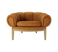 GUBI fauteuil CROISSANT en cuir (Cat. F, piètement en chêne - Cuir et bois massif)