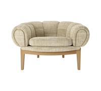 GUBI fauteuil CROISSANT en tissu (Cat. E, piètement en chêne - Tissu et bois massif)