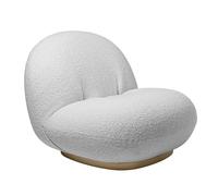 GUBI fauteuil PACHA LOUNGE CHAIR (Cat. D Dedar Karakorum 004 - tissu et bois finition Pearl Gold)