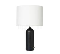 Gubi Gravity Lampe de table abat-jour blanc/pied acier noir - 65 cm