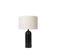 Gubi Gravity Lampe de table abat-jour lin/pied marbre noir - 49 cm