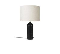 GUBI Gravity Lampe à Poser Noir Marbre et Grand Abat-jour Toile