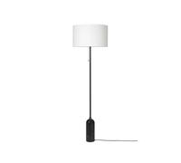 GUBI Gravity Lampadaire Marbre Noir et Abat-jour GUBI Blanc Grand