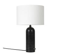 GUBI Lampe de table Grablancy S black marble + abat-jour blanc