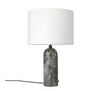 GUBI Lampe de table Grablancy S grey marble + abat-jour blanc