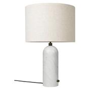 Gubi Gravity Lampe de table abat-jour lin/pied marbre blanc - 65 cm , Vente d'entrepôt, neuf, emballage d'origine