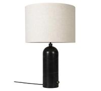 Gubi Lampe à poser Gravity – Grand, abat-jour marbre noir et toile