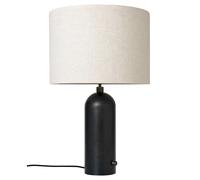 Gubi Lampe à poser Gravity – Abat-jour en acier noirci et toile – Grand abat-jour