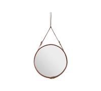 GUBI Adnet Miroir Mural Circulaire Cuir Tan Ø70 cm