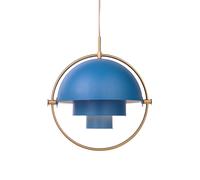 Gubi Multi-Lite Suspension laiton/bleu clair - ø32 cm