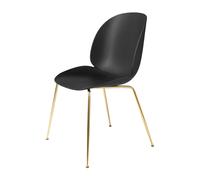 GUBI set de 4 chaises BEETLE DINING CHAIR base laiton (Black - polypropylène et acier)