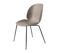 GUBI set de 4 chaises BEETLE DINING CHAIR base noire (New beige - polypropylène et acier)