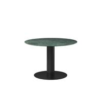 GUBI Table à manger Gubi 2.0 marble green. ø110. structure noire