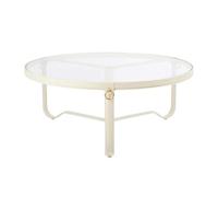 GUBI table basse ADNET TABLE Ø 100 cm (Crème - Verre et cuir)