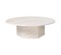 GUBI Epic Table Basse Ronde Ø110 Travertin Blanc