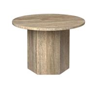 GUBI Epic Table Basse Ronde Ø60 Travertin Taupe Chaud