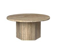GUBI table basse EPIC COFFEE TABLE Ø 80 cm (Warm Taupe - Travertin)