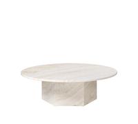Table Basse Ronde GUBI Epic Ø110 en Travertin Blanc