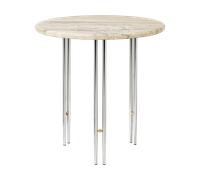 GUBI IOI Table D'appoint Ø50 Chrome/ Beige