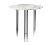 GUBI Table basse IOI Ø50 cm Noir-laiton-marbre blanc