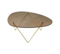 GUBI Table basse Pedrera Laiton semi-mat-verre structuré bronze