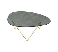 Table Basse Gubi Pedrera en Laiton Semi-mat/fumé/verre