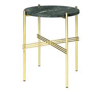 GUBI table basse ronde structure laiton TS Ø 40 x 51 cm (Vert Guatemala - Marbre et métal)