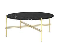 GUBI TS Table Basse Ronde Ø80 Laiton/ Marbre Noir Marquina