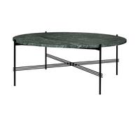GUBI table basse ronde structure noire TS Ø 105 x 40 cm (Vert Guatemala - Marbre et métal)