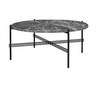 GUBI table basse ronde structure noire TS 80 x 35 cm (Gris Emperador - Marbre et mtal)