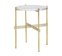 Gubi Table basse TS - Marbre - Bianco Carrara - laiton - 40 cm