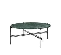 GUBI Table basse TS Round green guatemala marble. ø80. structure noire