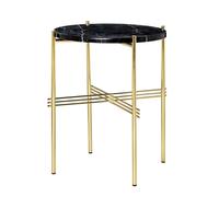 GUBI Table TS pieds en laiton Ø40 cm marbre noir