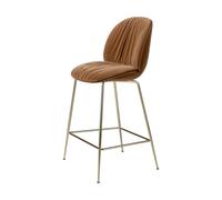 GUBI Tabouret de bar 65 cm Beetle Soft. entièrement recouvert Tabouret Reales Gubi 001. dossier noir. chrome