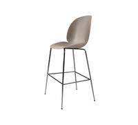 GUBI Tabouret de bar Beetle haut new beige. structure en acier chromé noir