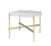 GUBI TS Table Basse Ronde Ø55 Laiton/ Marbre Blanc de Carrare