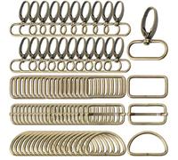 GUBOCA 100 PCS Mousqueton Sac a Main,Couture Accessoires Mercerie,20 Mousqueton Pivotant,30 Anneaux de D,30 Boucle en Métal Tri-Glide,20 Anneau Rectangulaire Pour la Couture DIY (Bronze, 25 mm)