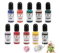 Gubuyi Lot de 10 Pigments de Couleur pour Poudre de Coulée, Pigment à Base D'eau, Peinture pour Poudre de Coulée, pour Revêtement en Plâtre, Bricolage, Artisanat, Production, Pigments Colorés