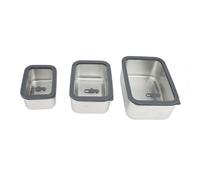 Gucagle 3 pièces ensemble de récipients de stockage des aliments Premium 304 couvercle en verre hermétique en acier inoxydable boîte à déjeuner récipients de préparation des aliments pour