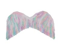 Gucagle Ailes d'ange colorées Ailes de plumes avec sangles élastiques pour fête d'anniversaire Halloween Cosplay Stage Show Matériau en carton de plumes de qualité supérieure (L)