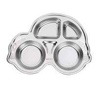 Gucagle Assiette alimentaire divisée en acier inoxydable 304, plateau de déjeuner en forme de dessin animé pour enfants, durable, antirouille, facile à tenir, polissage brossé, 11,6 x 8,5